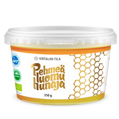 Pack of Virtala farm's soft organic honey.